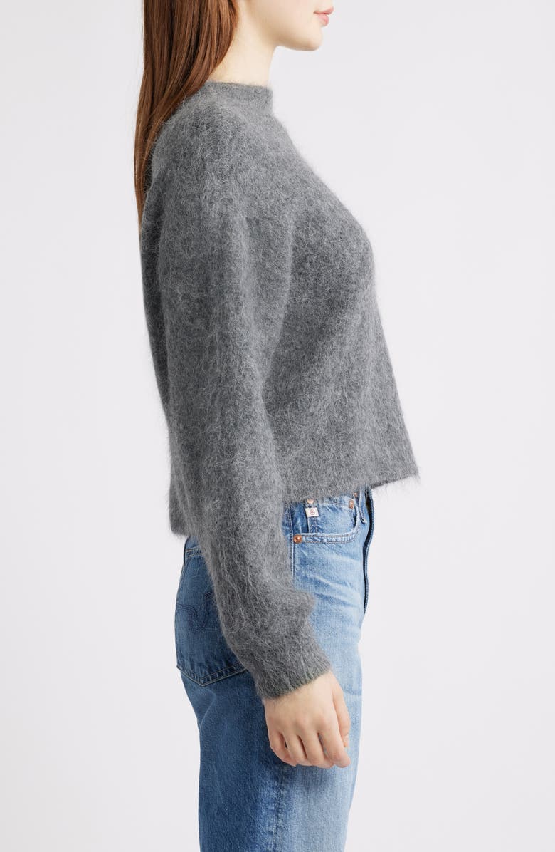 Marine Layer Suri Alpaca Blend Funnel Neck Sweater, Alternate, color, Charcoal