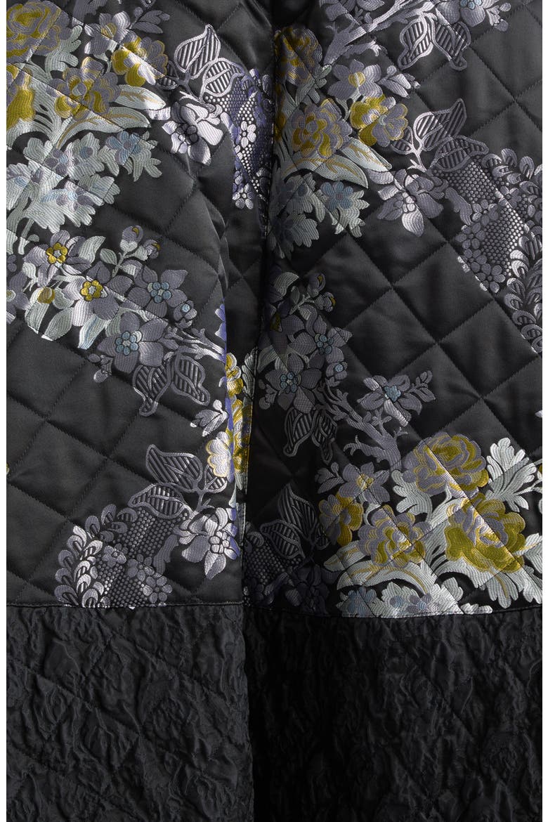x Barbour Embroidered Jacquard Gilet Coat, Alternate, color, BLACK