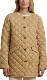 Lauren Ralph Lauren Contrast Lining Quilted Puffer Jacket