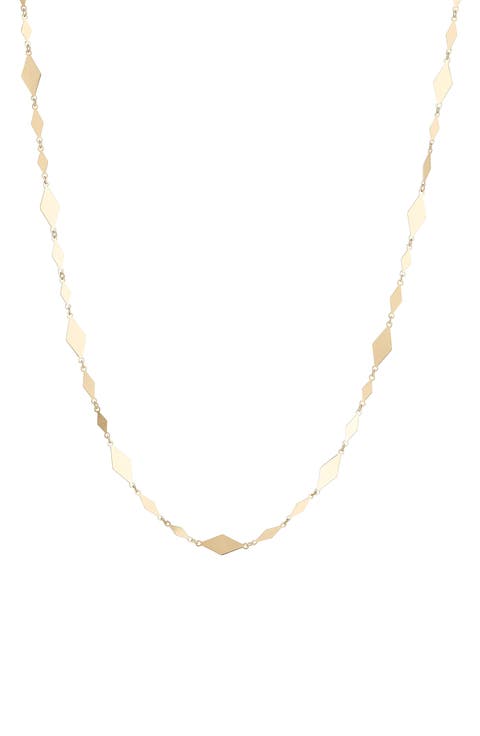 14k Gold Alternating Kite Chain Necklace