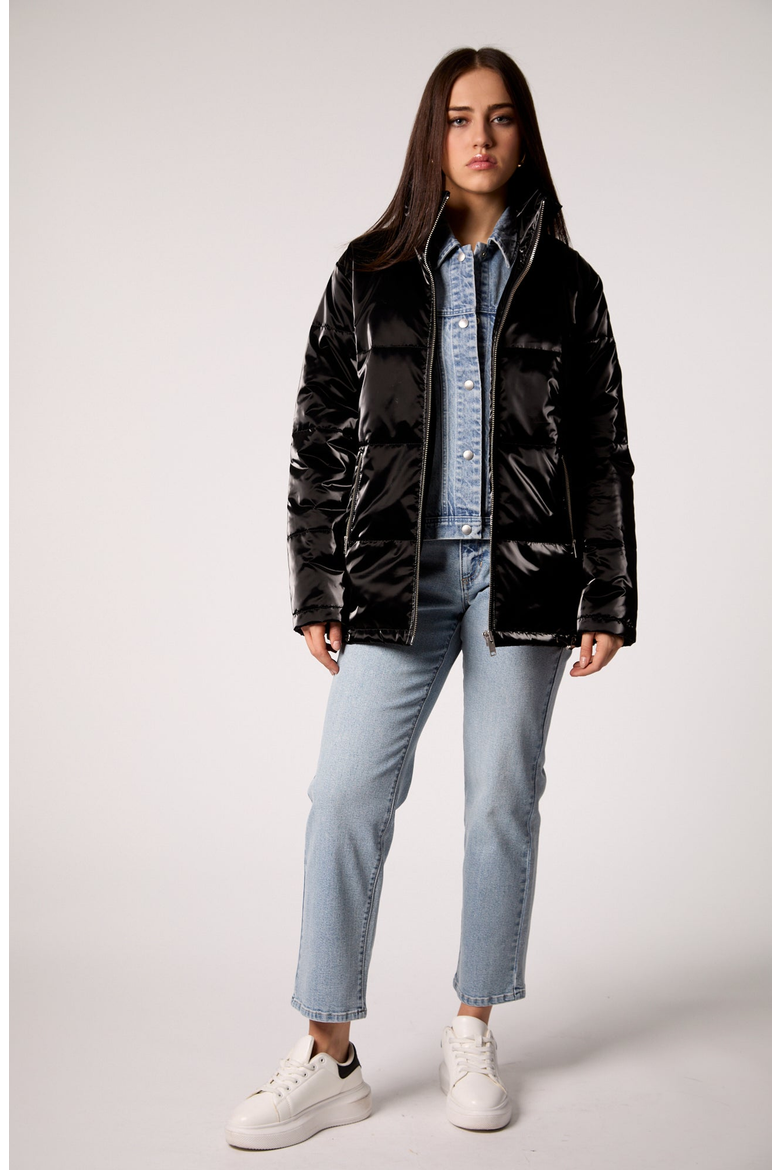 Hailey Jacket With Removable Denim Insert, Alternate, color, Black