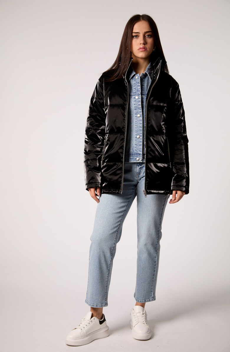 BLUE REVIVAL Hailey Jacket With Removable Denim Insert, Alternate, color, Black