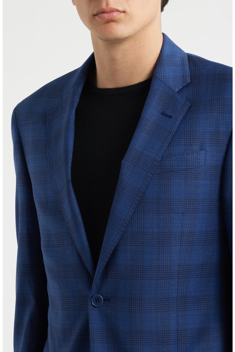 Navy Check Virgin Wool Suit, Alternate, color, SOLID BLUE NAVY