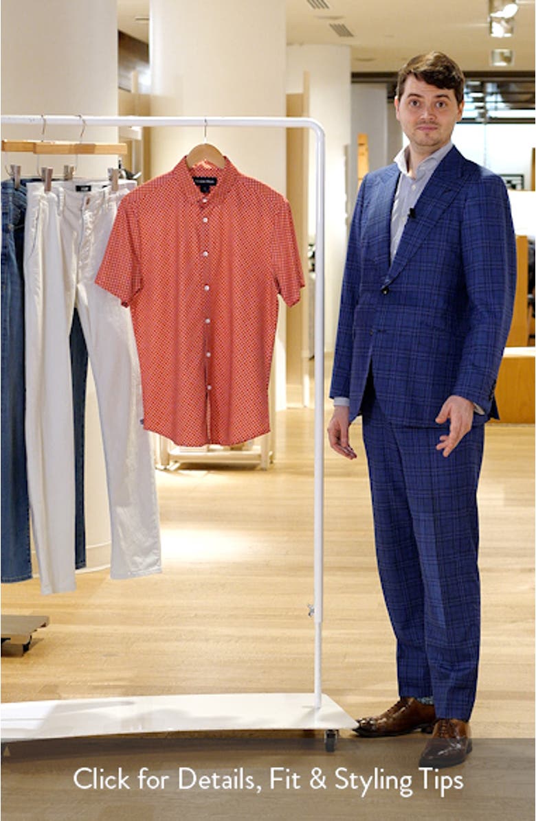 Halyard Trim Fit Short Sleeve Button-Up Shirt, sales video thumbnail