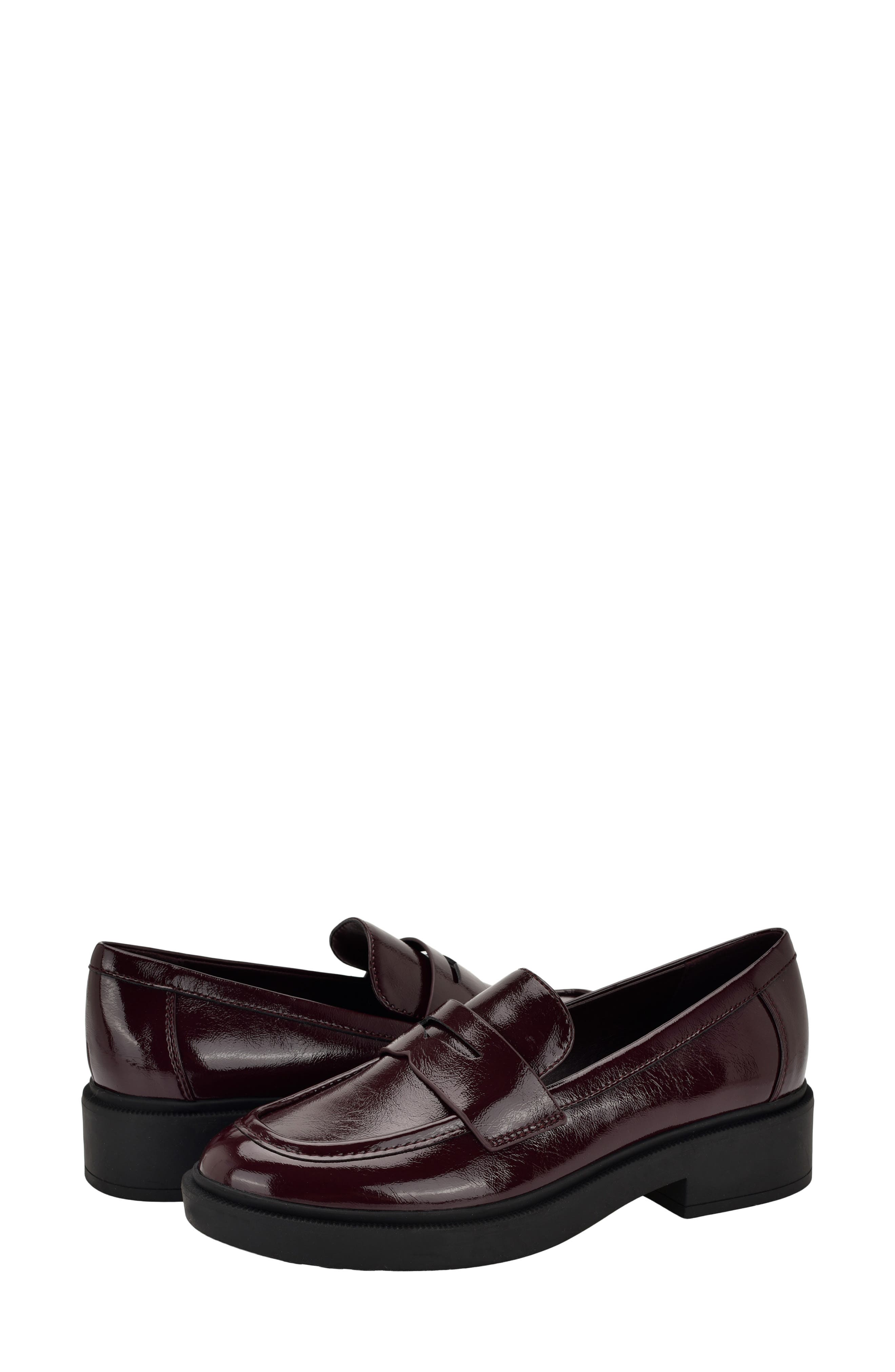 Otinya Penny Loafer, Alternate, color, DARK RED
