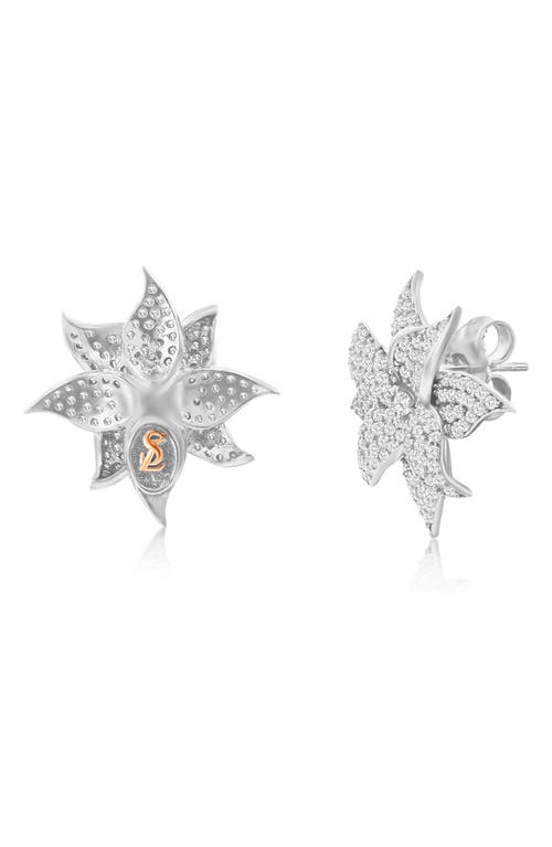 Suzy Levian Cubic Zirconia Flower Stud Earrings