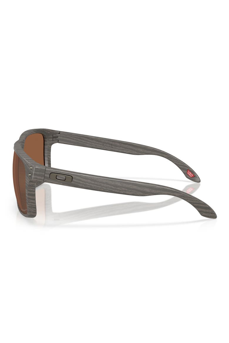 61mm Prizm™ Polarized Rectangular Sunglasses, Alternate, color, LIGHT WOOD