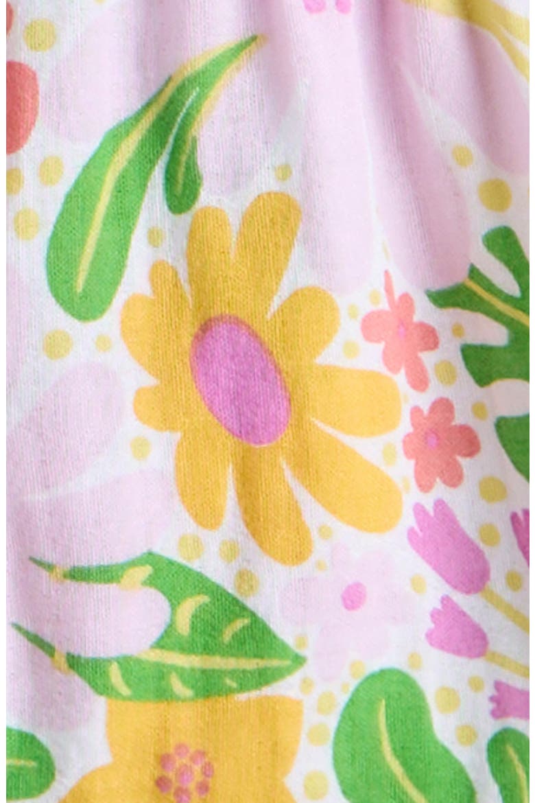 Scallop Collar Tee & Shorts Set, Alternate, color, PINK- WHITE TROPICAL FLORAL