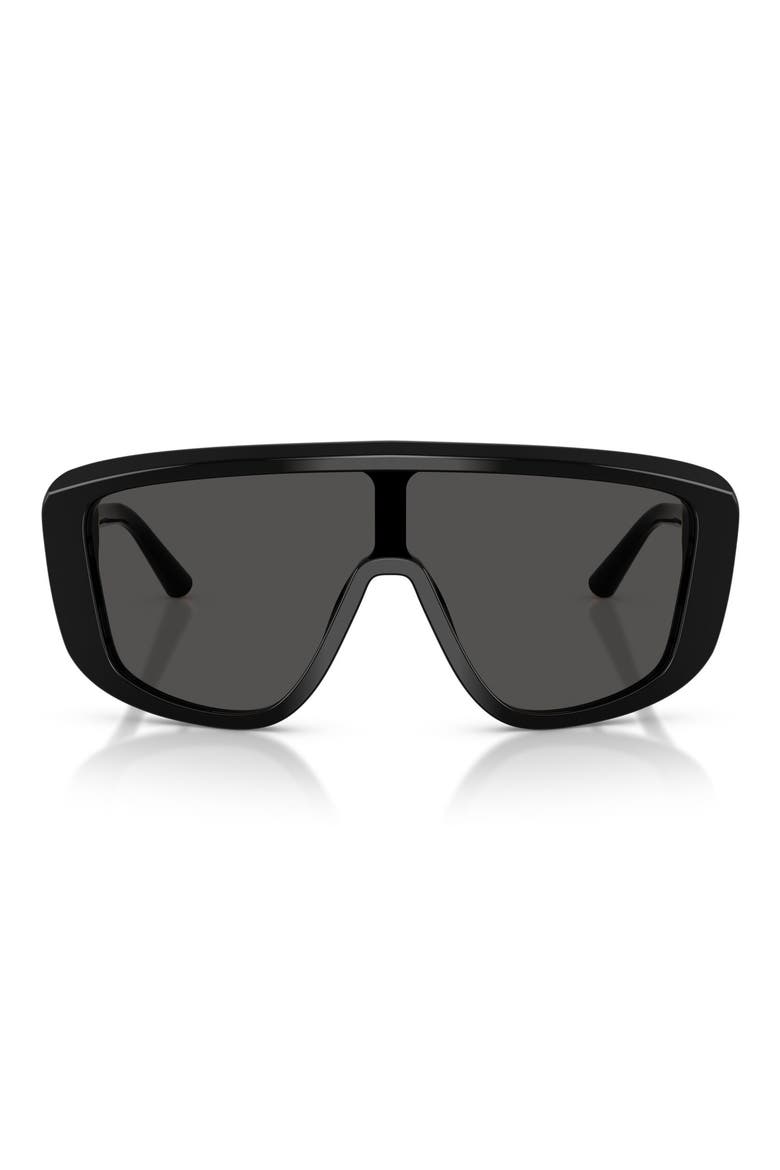 128mm Rectangular Shield Sunglasses, Main, color, BLACK / DARK GREY