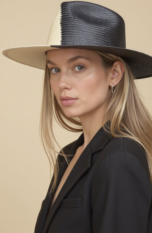 Heads Of State Hat Co. Sombra Two-toned Straw Fedora In Black