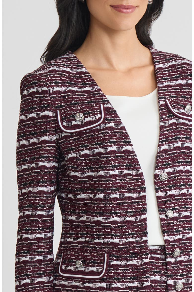 Tailored Multi-Stitch Jacquard Knit jacket, Alternate, color, Midnight Violet/Lunar Rock