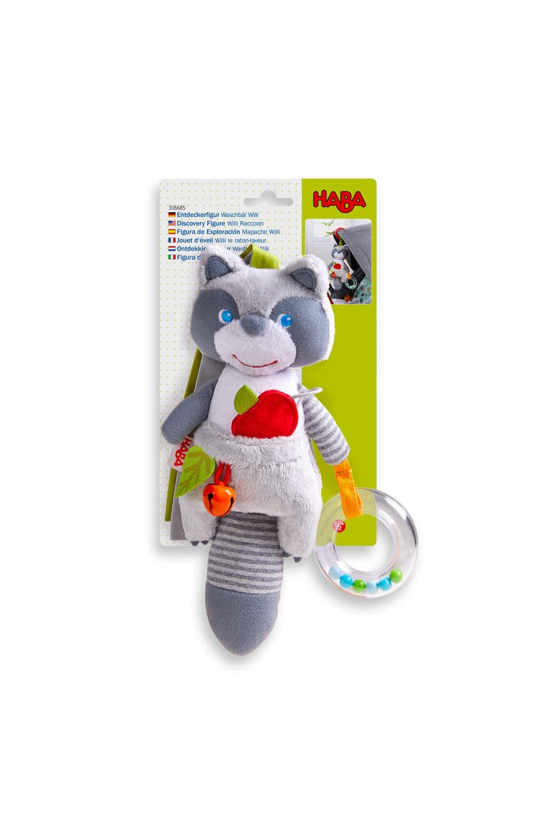 HABA Willie Raccoon Soft Dangling Figure for Crib, Stroller or Play Pen - Ages 6 Months and Up, Alternate, color, 