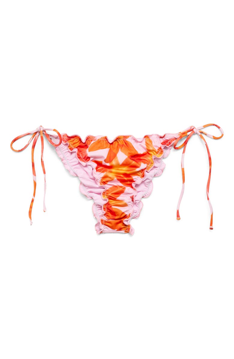 MANGO Floral Lettuce Edge Bikini Bottoms, Alternate, color, 