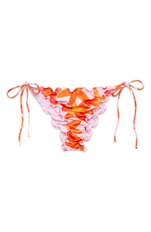 Mango Floral Lettuce Edge Bikini Bottoms In Pink