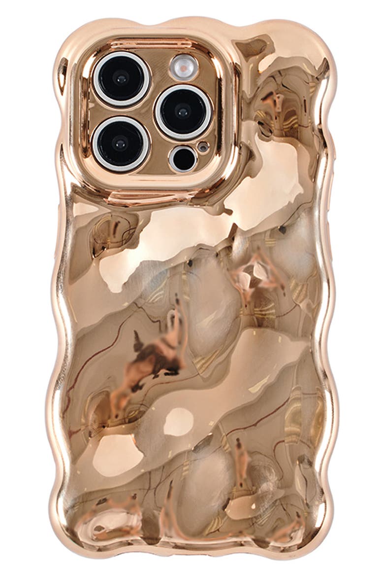 Glossy Bubbles iPhone 15 Pro Case, Main, color, GOLD