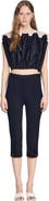 SANDRO Contrast lace crop top