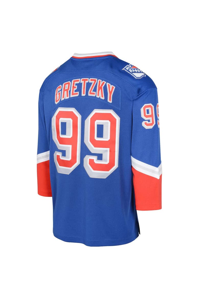 Youth Mitchell & Ness Wayne Gretzky New York Rangers 1996/97   Blue Line Player Jersey, Alternate, color, Blue