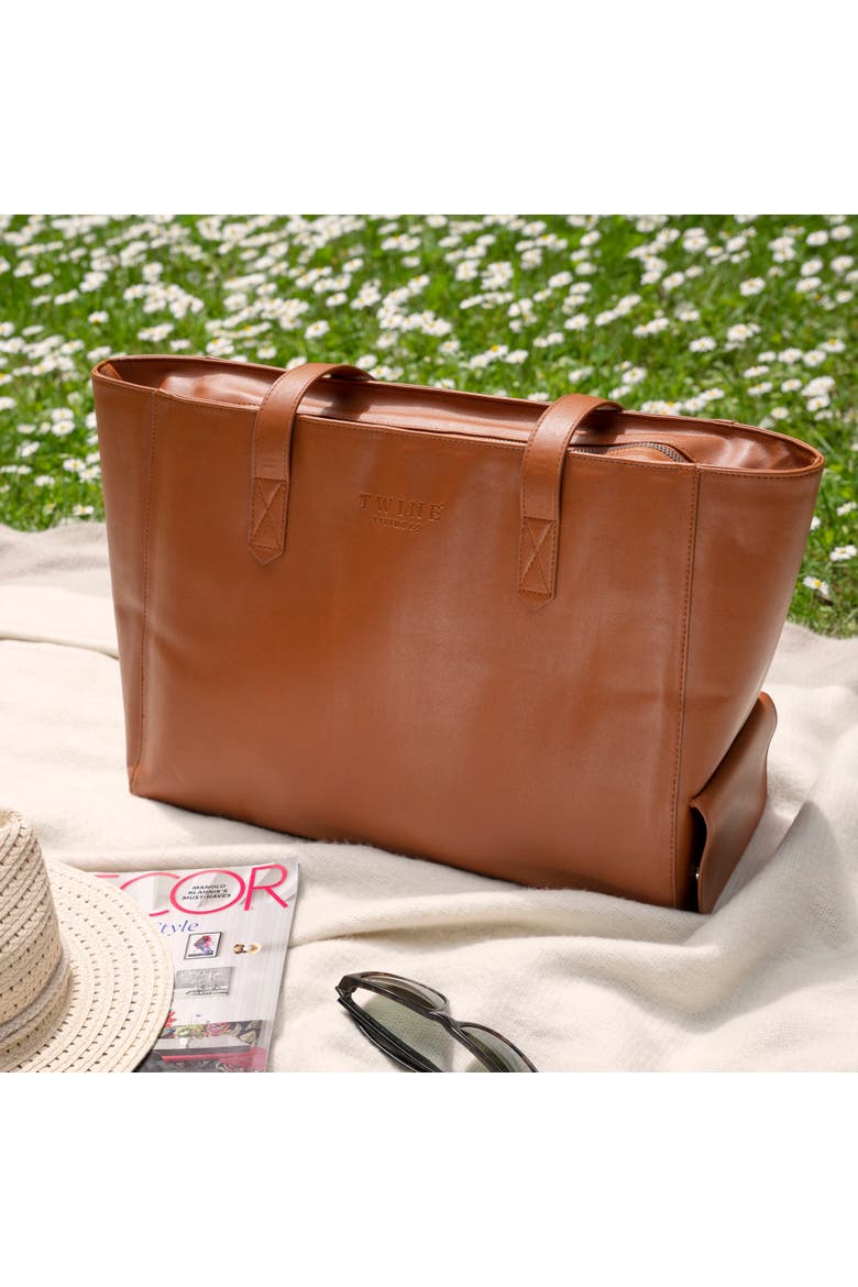 Insulated Wine Tote, Alternate, color, Brown