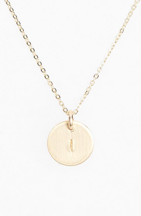 14k-Gold Fill Initial Mini Circle Necklace