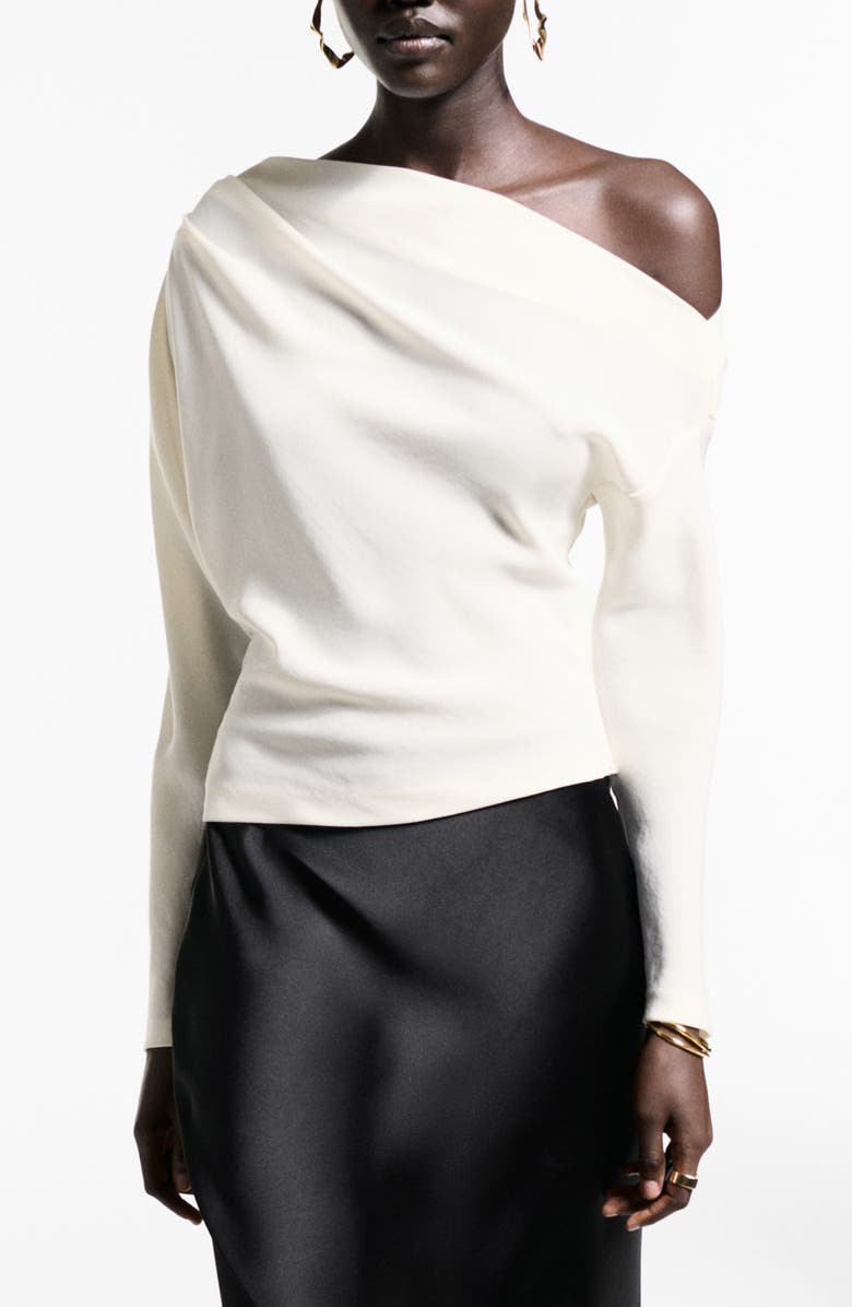 MANGO Asymmetric Off the Shoulder Top, Main, color, 