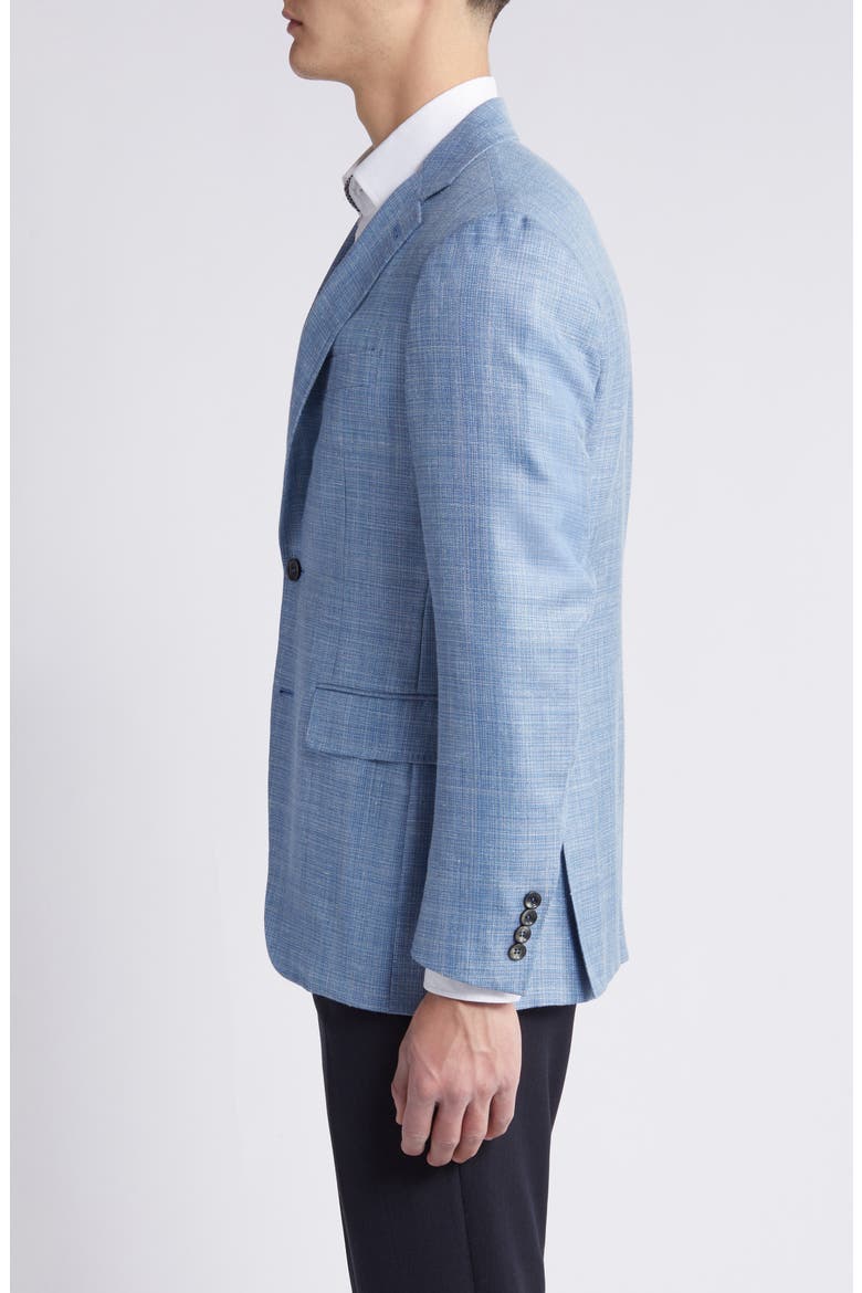 Kei Trim Fit Mélange Wool & Silk Blend Sport Coat, Alternate, color, LT BLUE