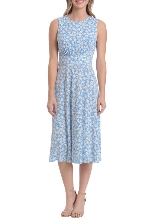 Floral Sleeveless Fit & Flare Midi Dress
