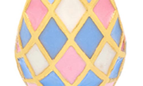 Estella Bartlett Enamel Patchwork Hoop Earrings In Gold