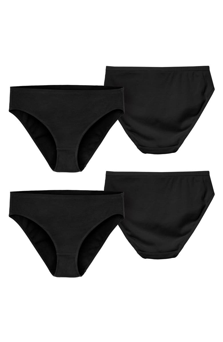 City Threads USA-Made Women's Soft 100% Organic Cotton Brief Underwear, Main, color, Black