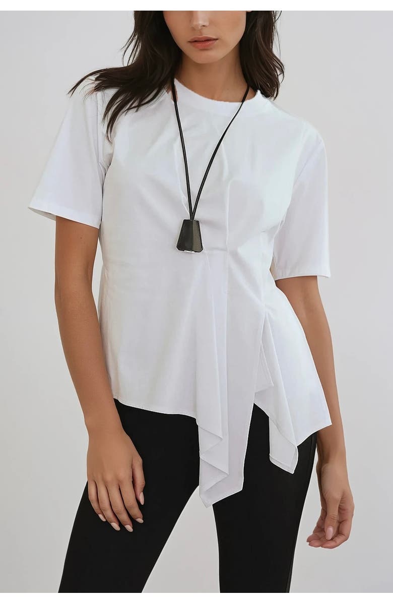 Sisterly Élise Asymmetric Drape Top, Main, color, White