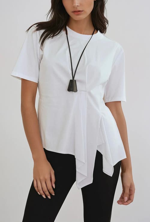 Sisterly Élise Asymmetric Drape Top In White