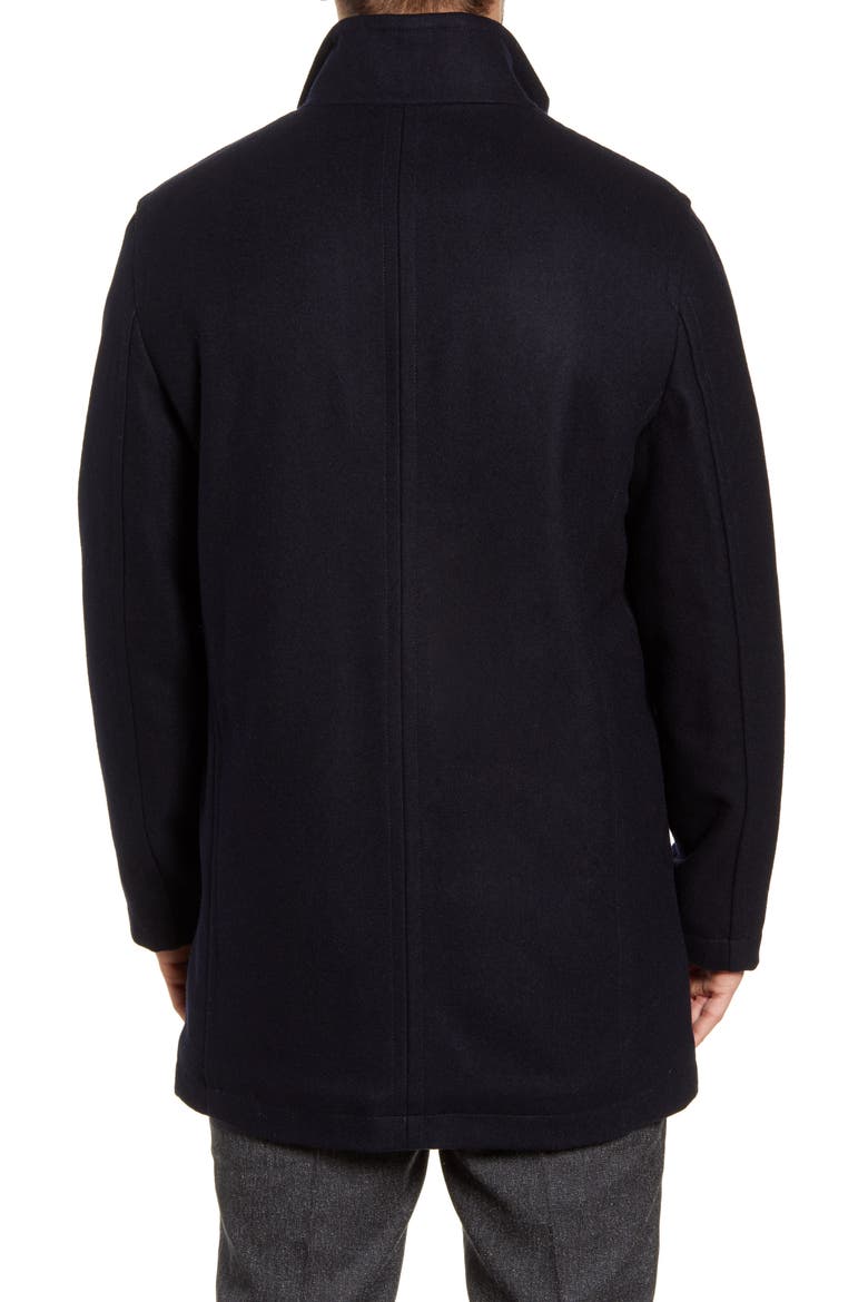 Melton Wool Blend Coat, Alternate, color, NAVY