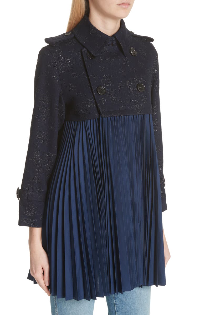 Tao Comme des Garçons Tricot Comme des Garçons Pleated Trench Coat, Alternate, color, 