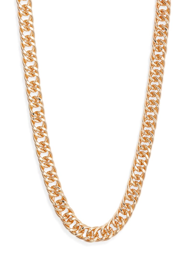 Curb Chain Necklace, Main, color, GOLD