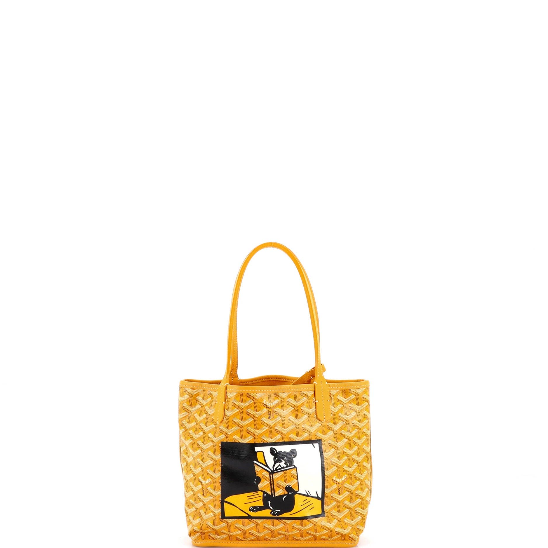 Pre-Owned Goyard Anjou Reversible Tote Printed Coated Canvas Mini, Alternate, color, Orange