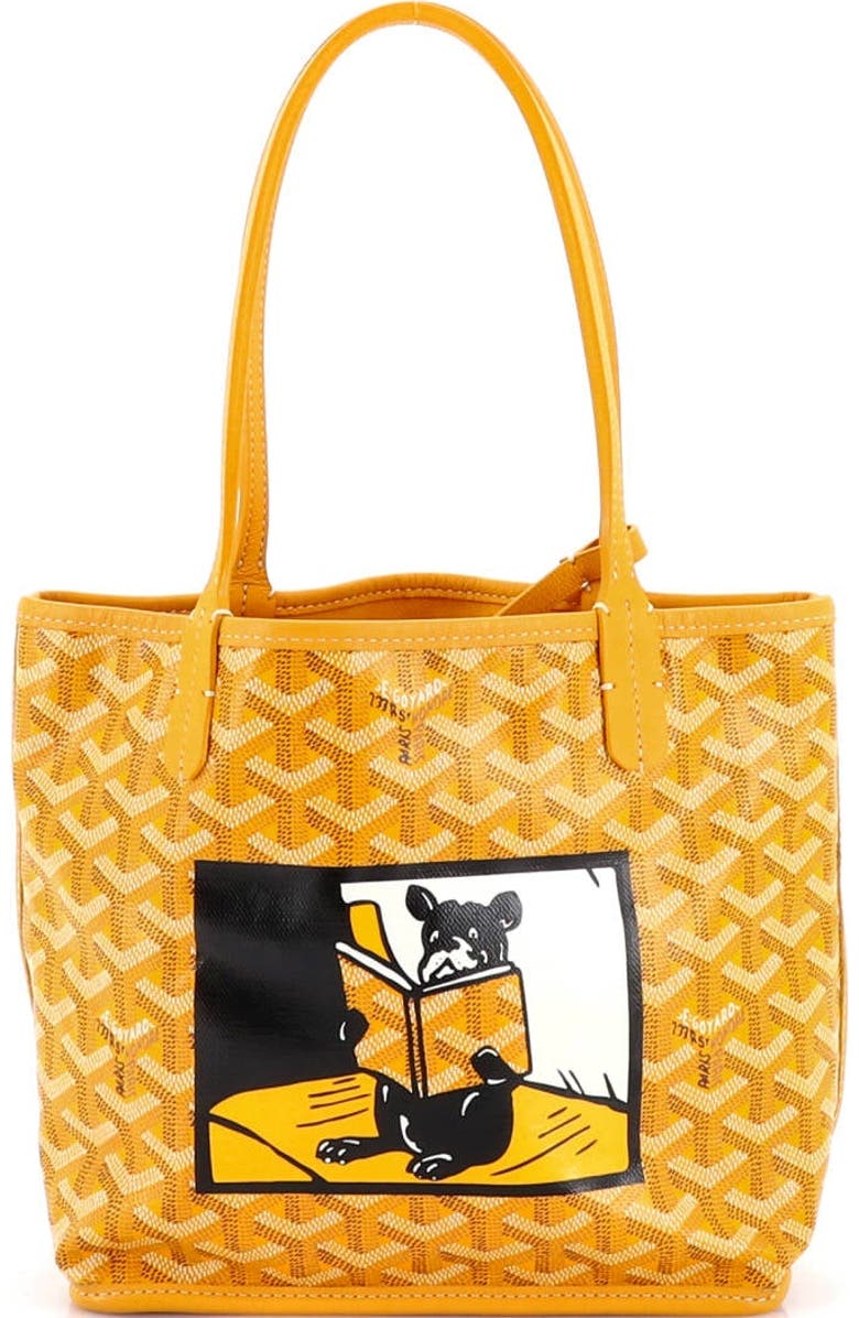 Pre-Owned Goyard Anjou Reversible Tote Printed Coated Canvas Mini, Alternate, color, Orange