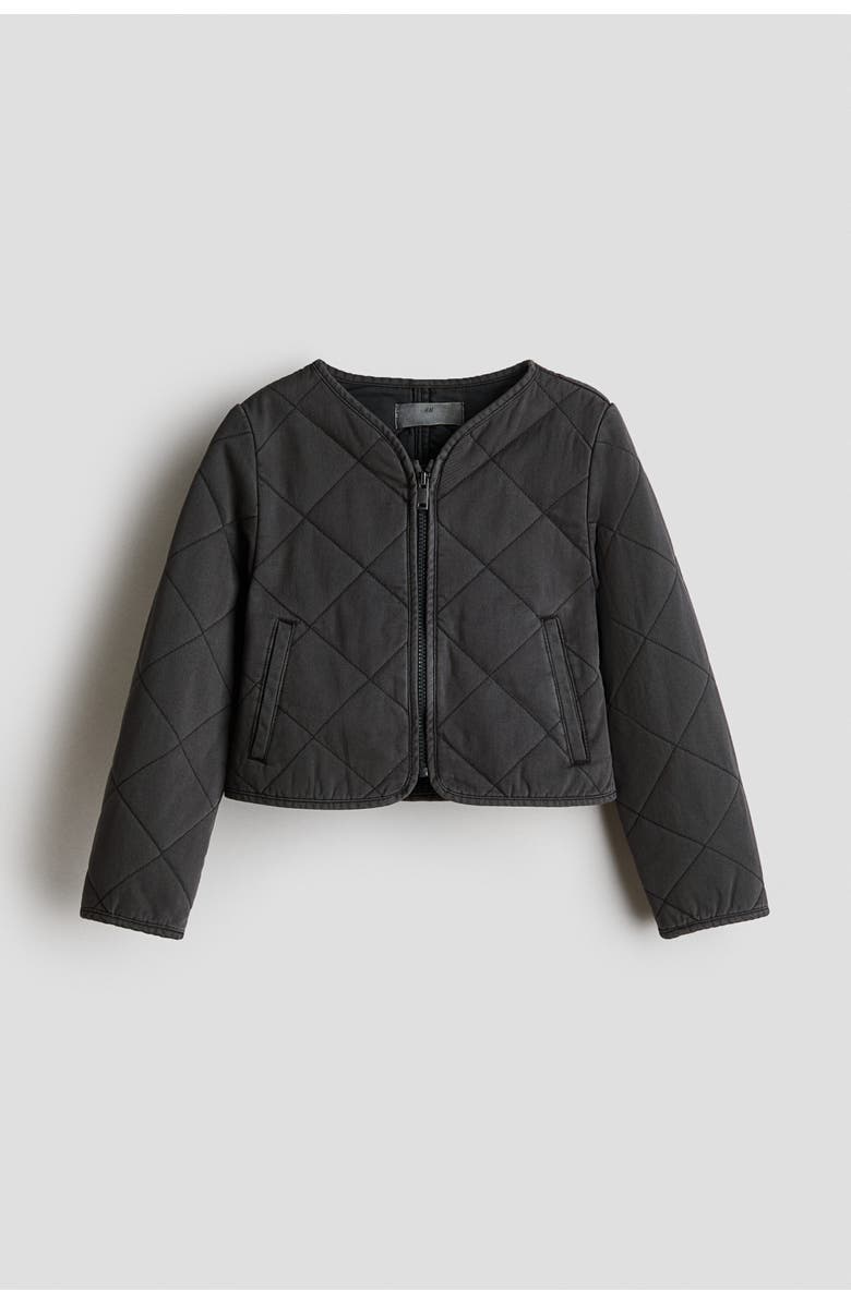 H&M Quilted cotton jacket, Alternate, color, Dark Gray