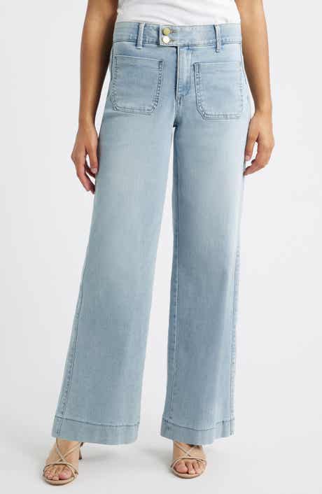 Wit & Wisdom Patch Pocket High Waist Wide Leg Jeans