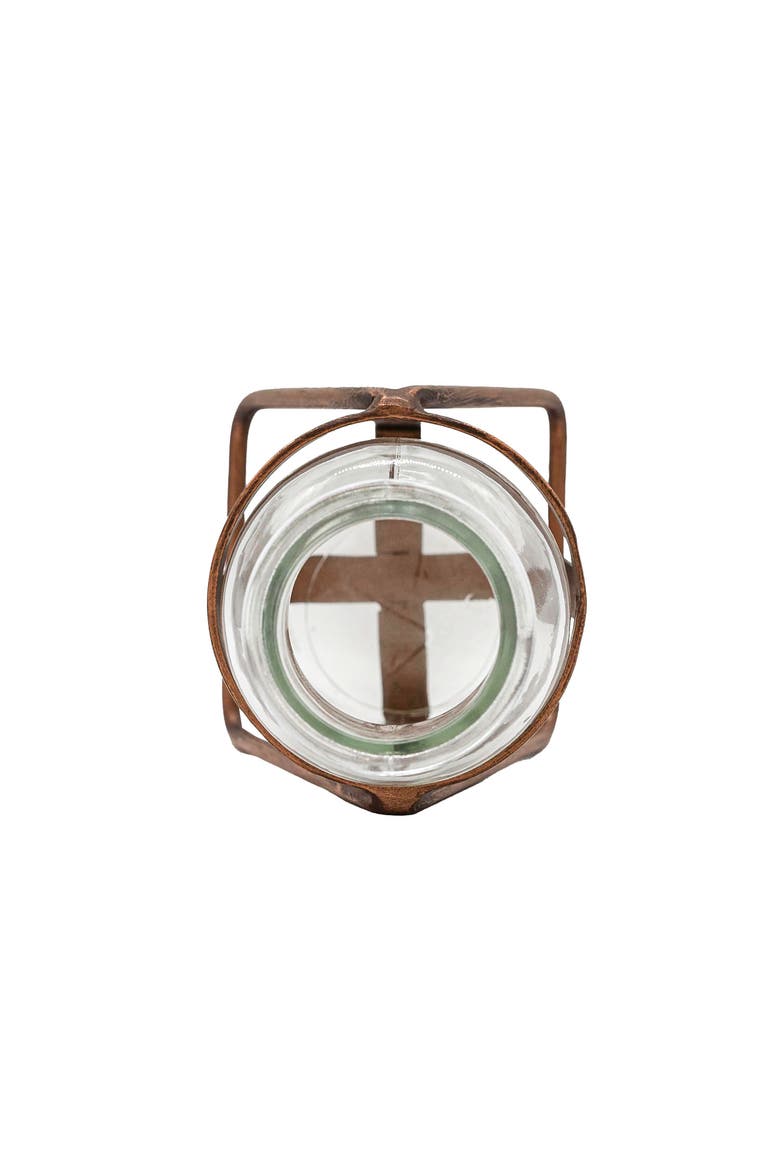 Rust Metal Frame with Glass Bud Vase, Alternate, color, Gold