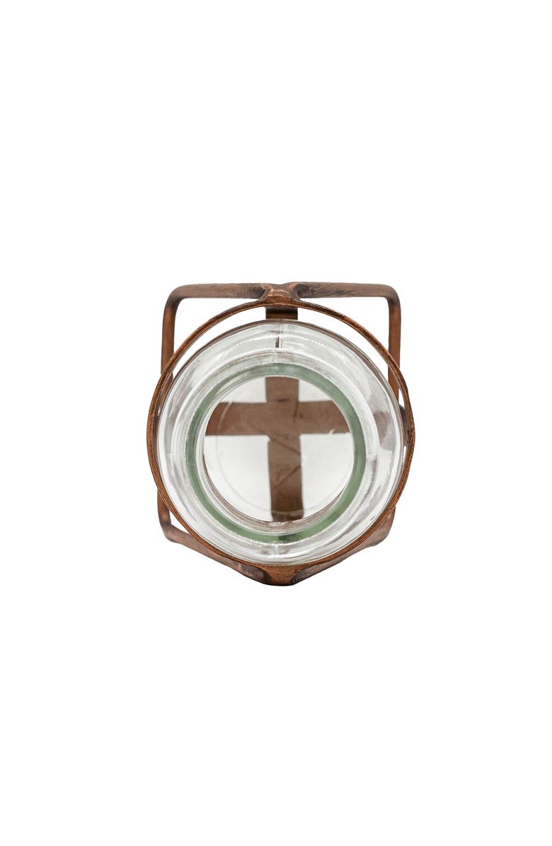 Foreside Home and Garden Rust Metal Frame with Glass Bud Vase, Alternate, color, Gold