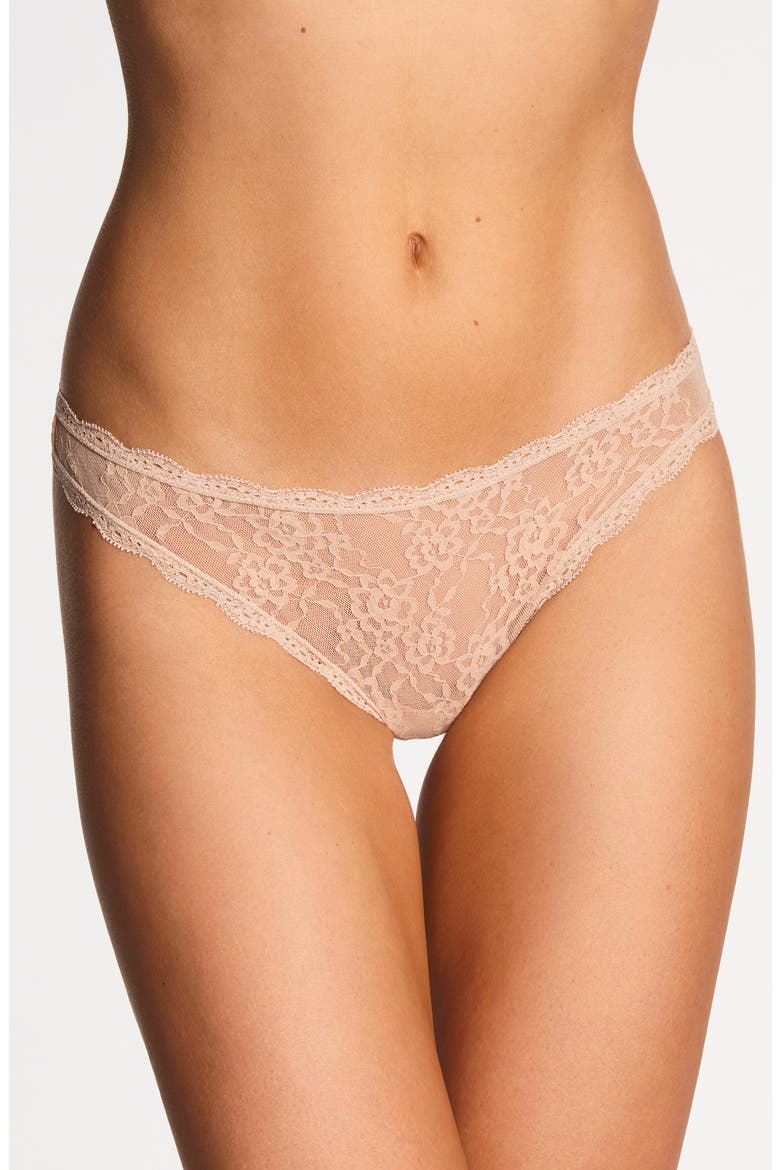 Effortlessly Lace Thong, Main, color, AU NATURAL
