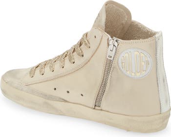 【関税&送料込】Golden Goose Francy High-Top Sneakers GOLDEN GOOSE Francy glittered distressed leather and suede