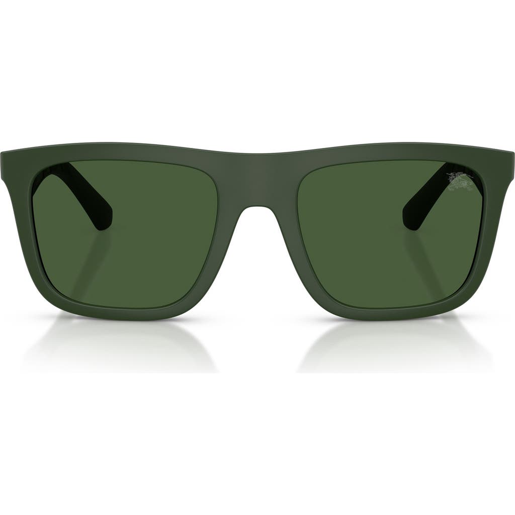 Burberry 55mm Square Sunglasses In Matte Green/dark Green