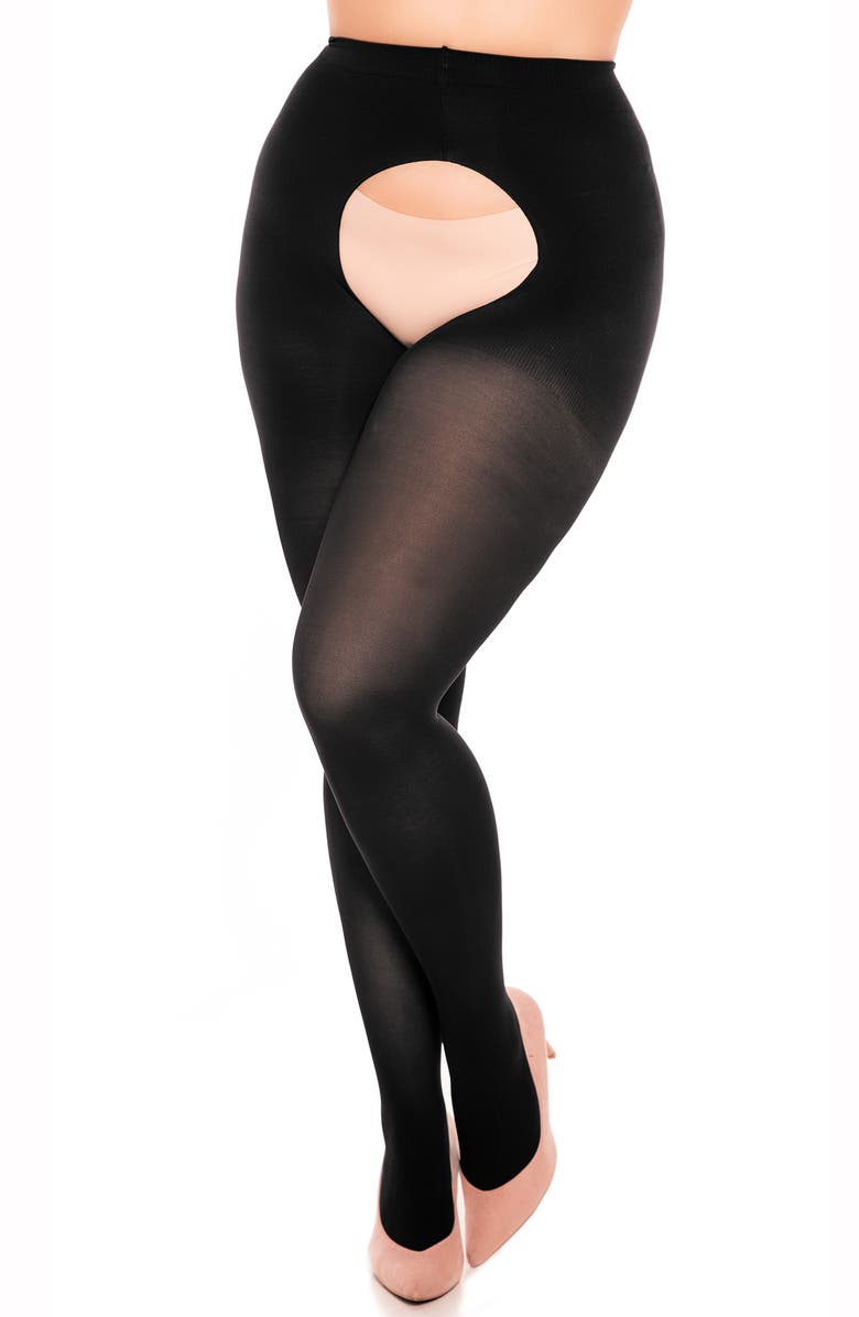 Glamory Hosiery Ouvert 60 Suspender Tights, Main, color, Black