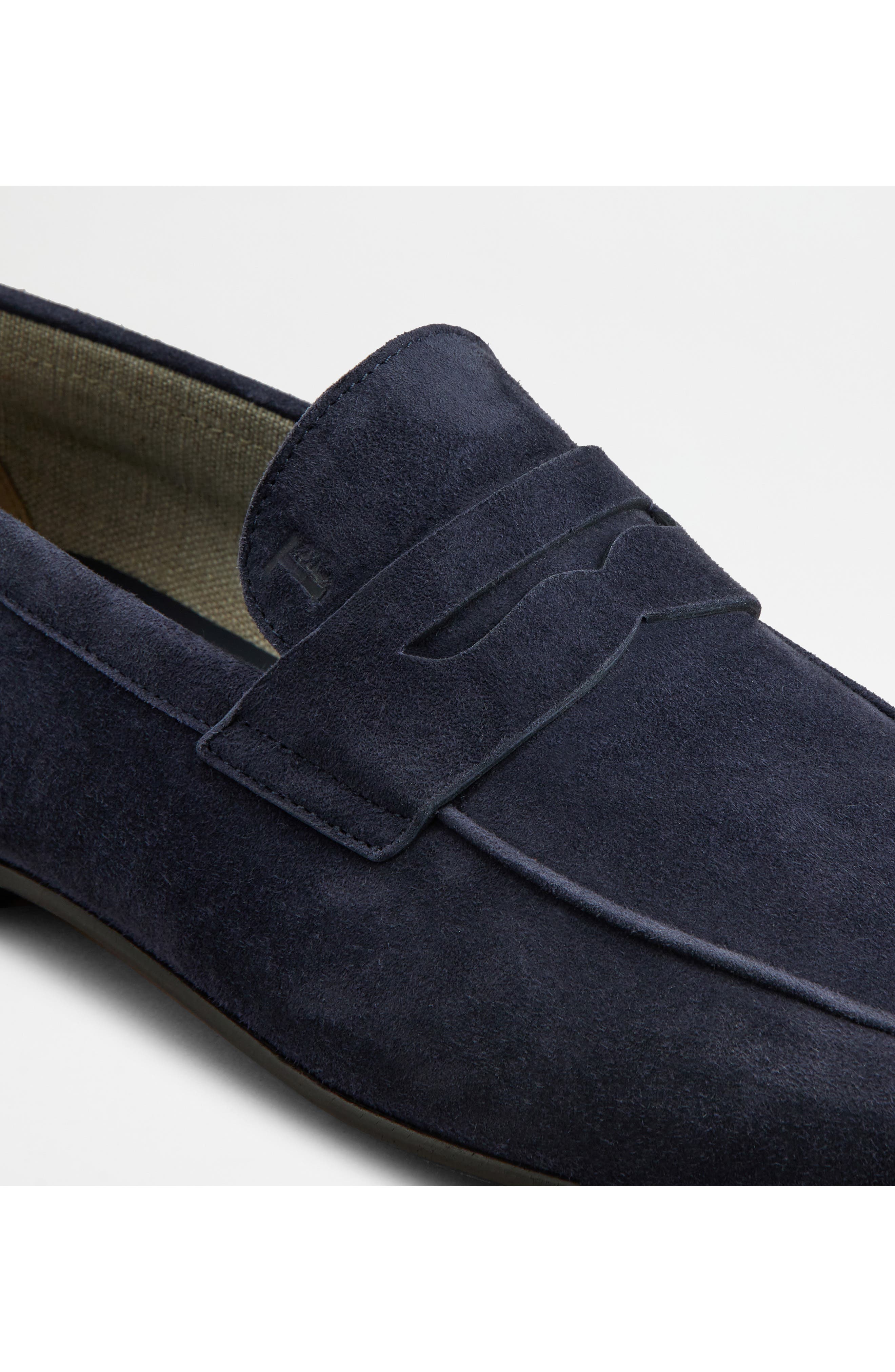 Tod's Deconstructed Penny Loafer, Alternate, color, Blue