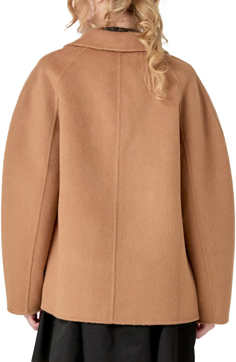 English Factory Oversize Wool Coat, Alternate, color, Brown
