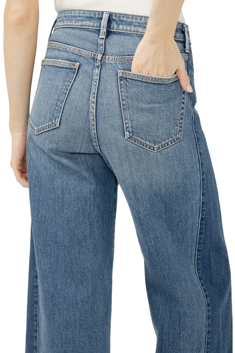 Isbister Raw Hem Two Tone High Waist Wide Leg Jeans, Alternate, color, ABIGAIL