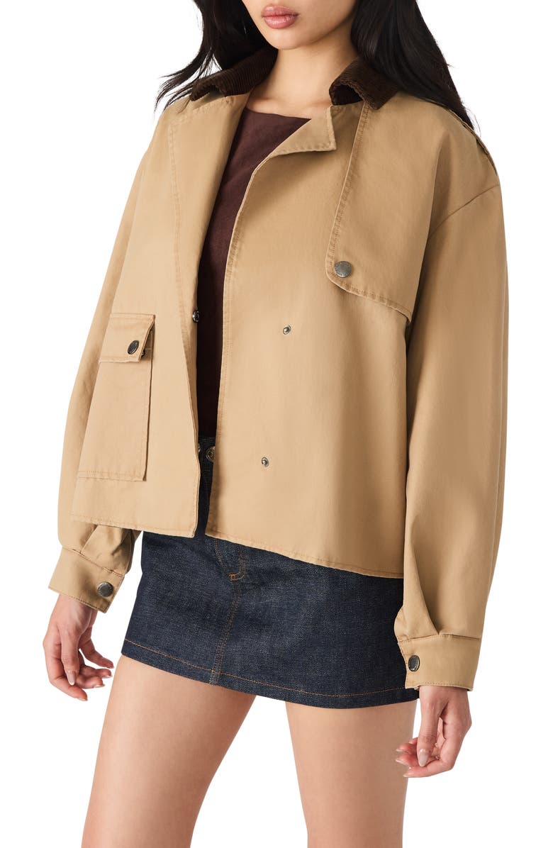 Steve Madden Luisa Twill Jacket, Alternate, color, Tan