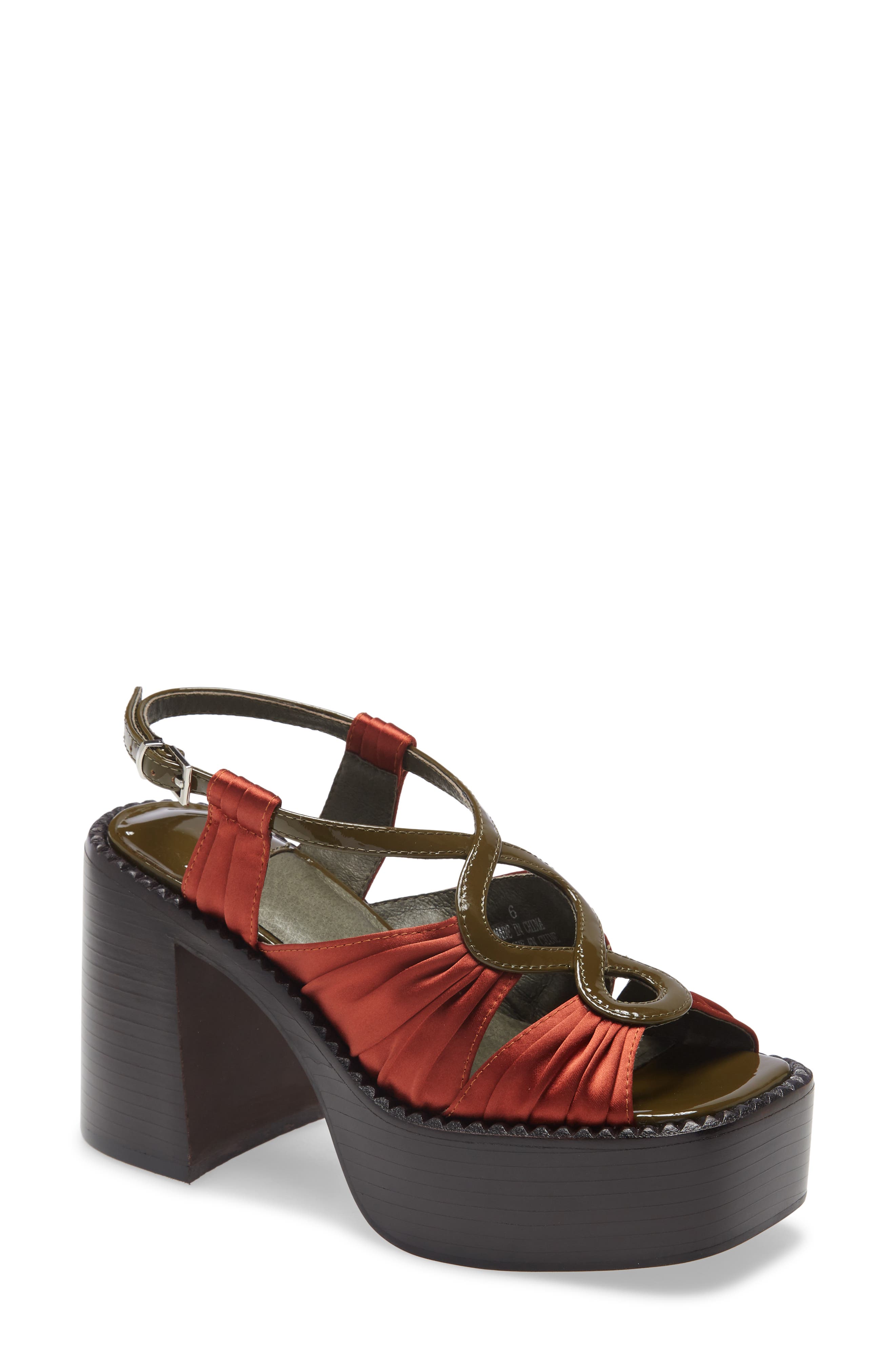 Rockshow Platform Sandal, Main, color, RUST SATIN KHAKI