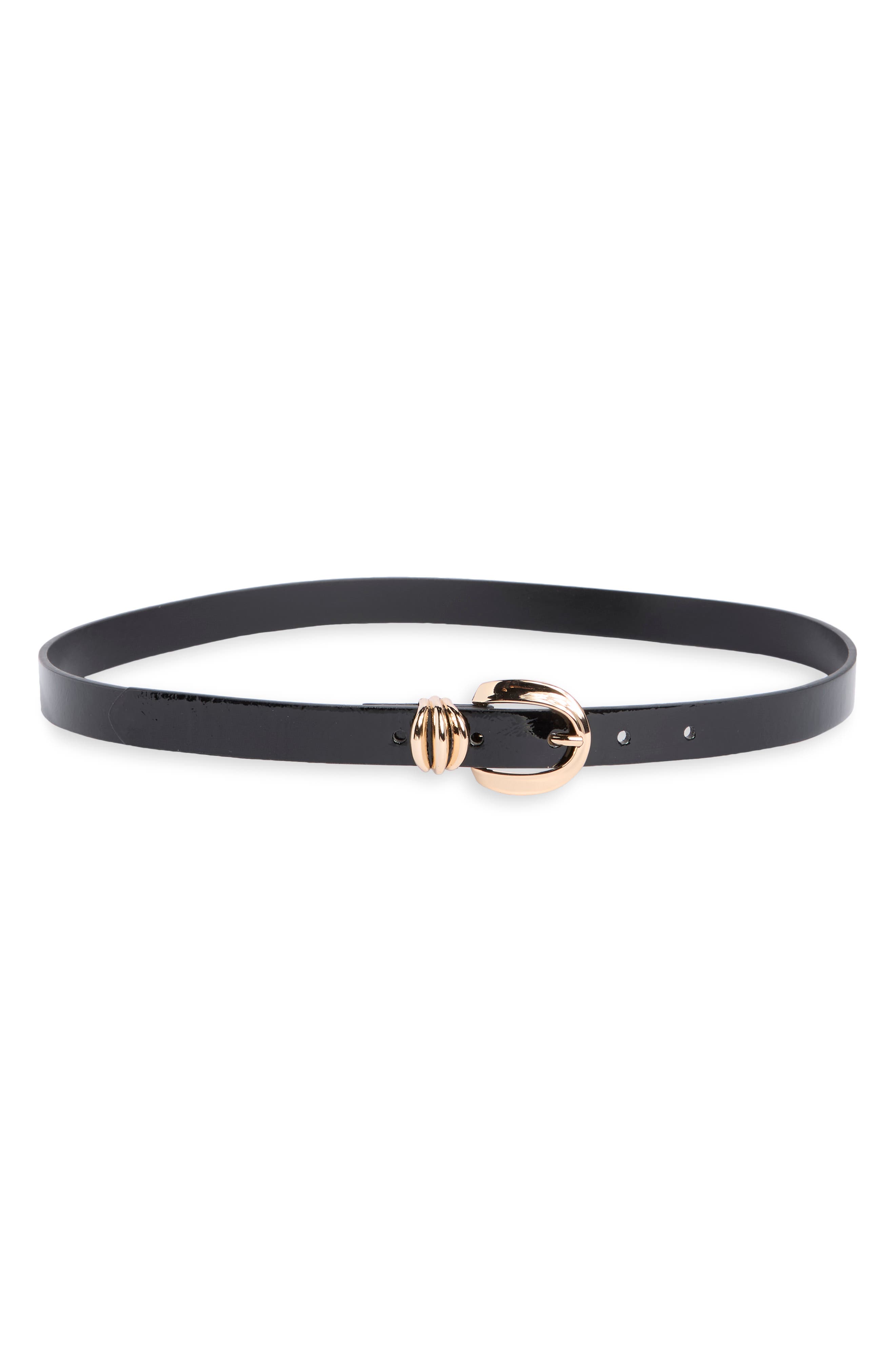 Skinny Faux Leather Belt