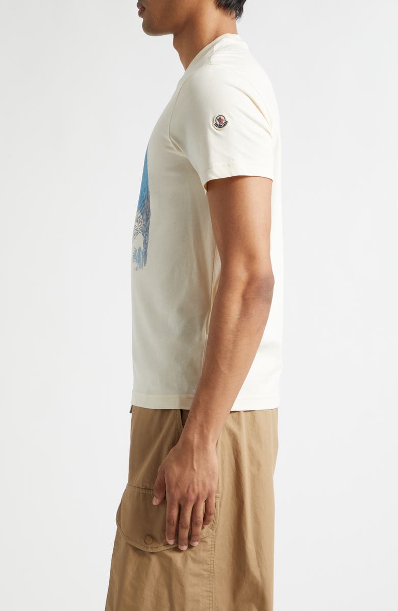 Moncler Seaside Graphic T-Shirt, Alternate, color, Melange Cream